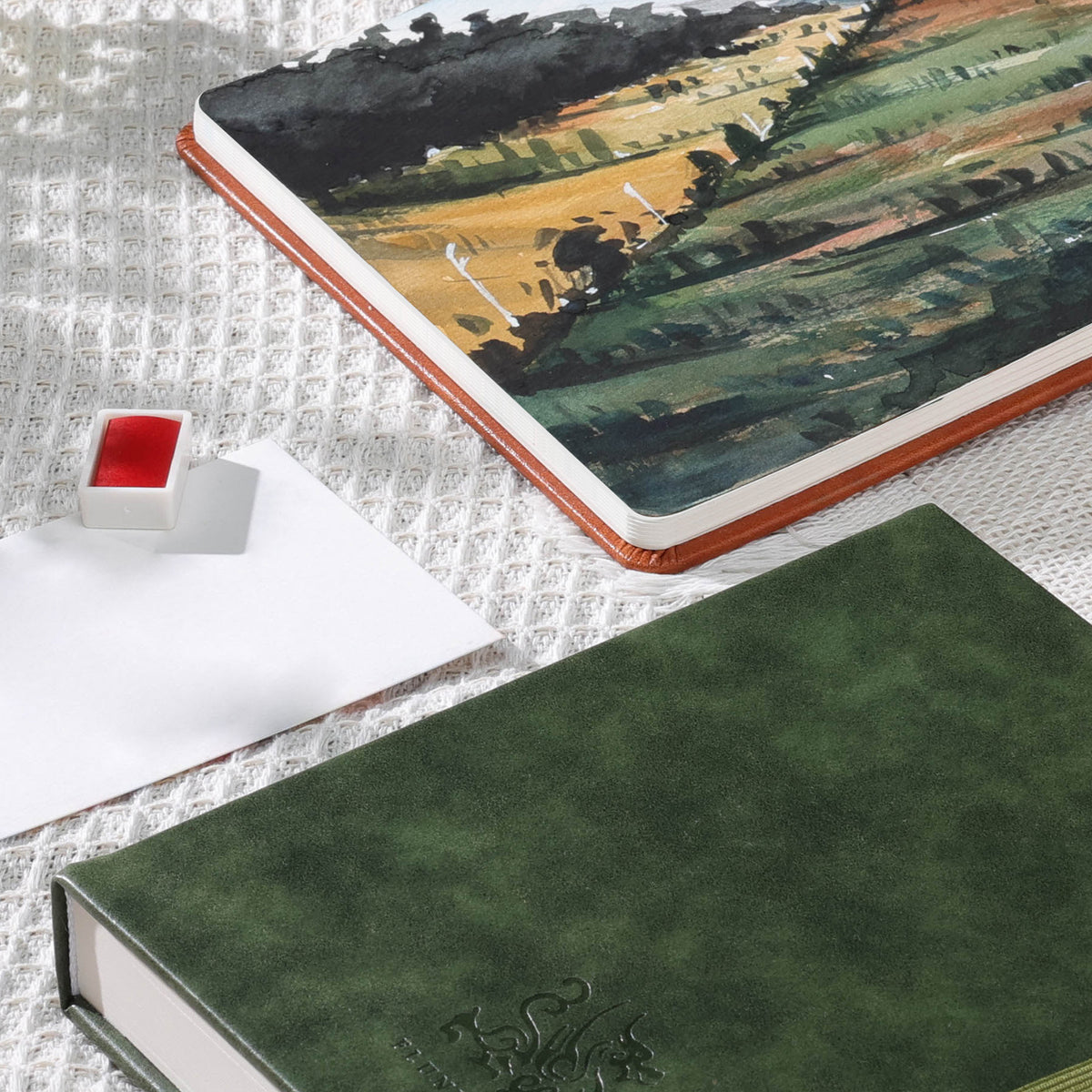 FLUNBRATO Gutter-Free Watercolor Sketchbook,600 GSM,Full-Spread Design