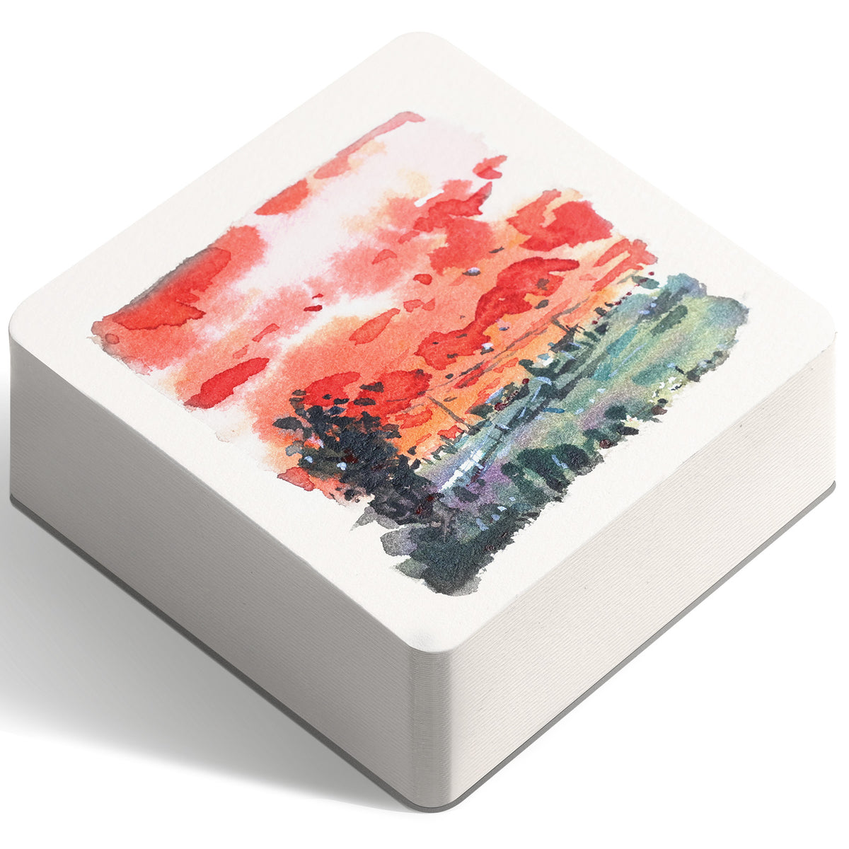Flunbrato Watercolor Sketchbook 80 Sheets,3.5 x 3.5 Inch,100% Cotton ，140LB 300GSM
