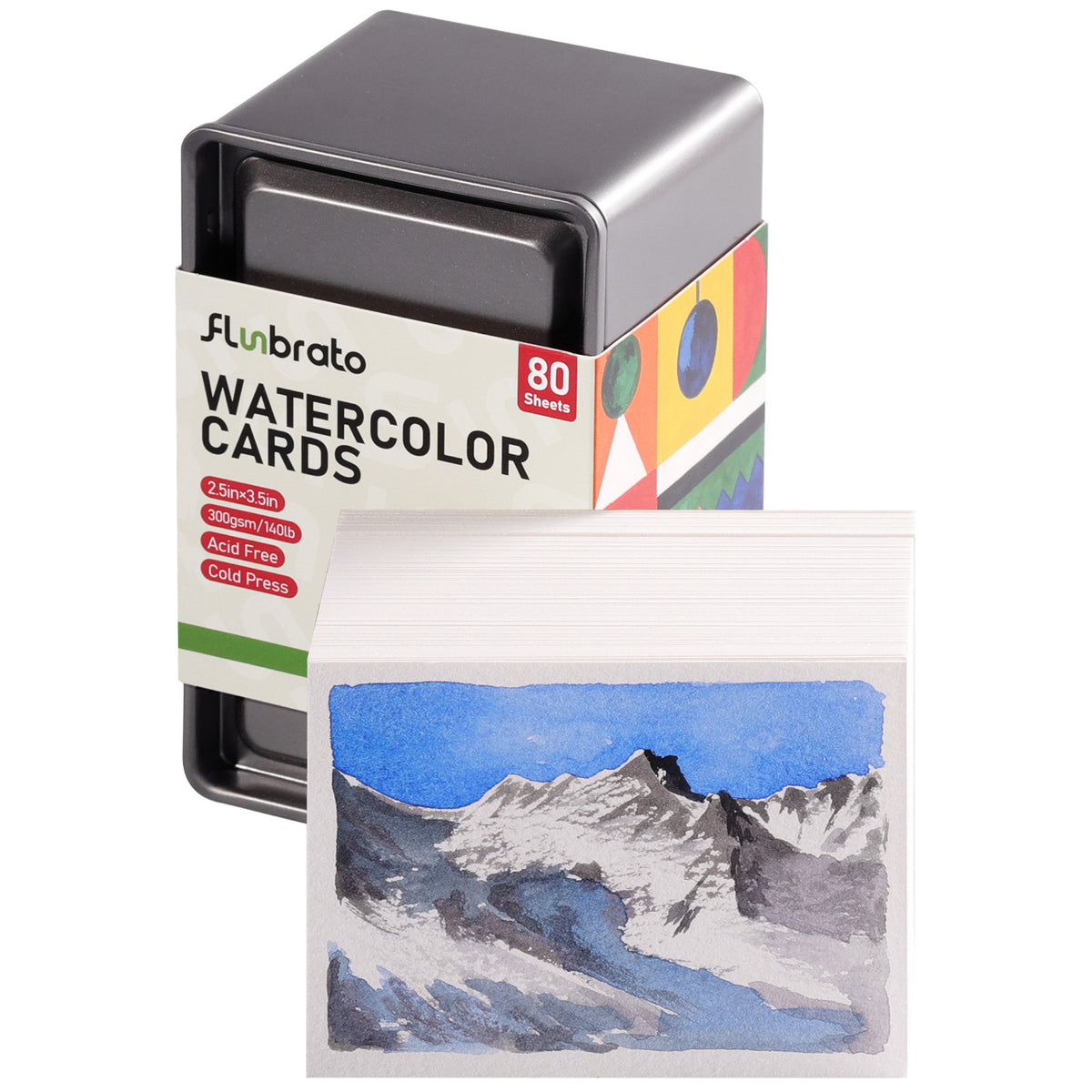 FLUNBRATO Watercolor Paper 2.5 x 3.5 Inch, 100% Cotton,Artist Grade