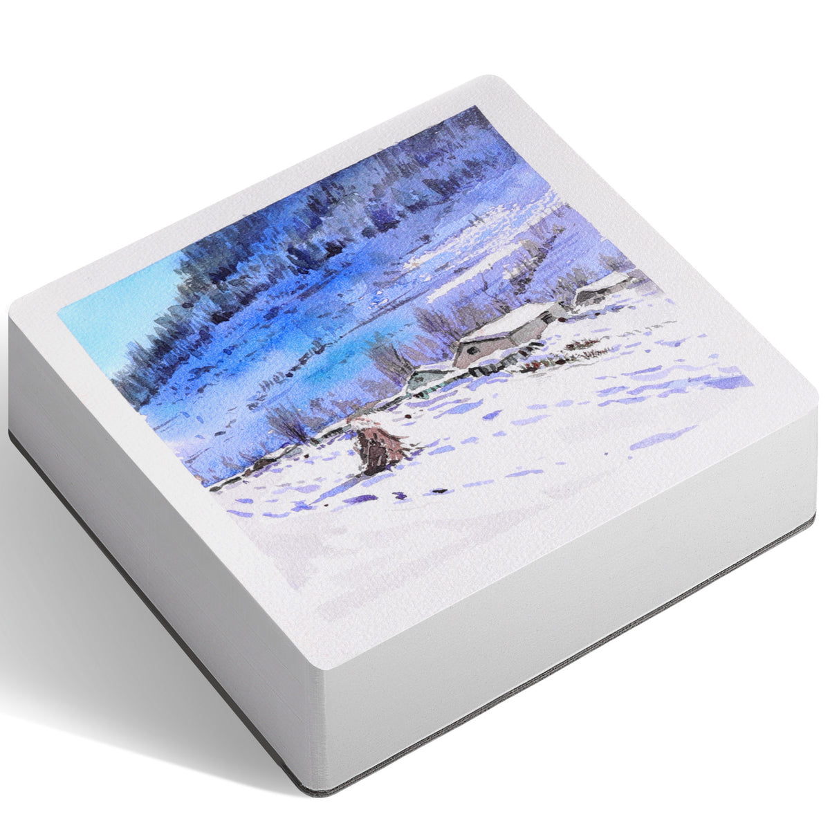 Flunbrato Watercolor Paper Pad, 60 Sheets, 6.5 x 6.5 in, Cold Press 100% Cotton, 140LB/300GSM