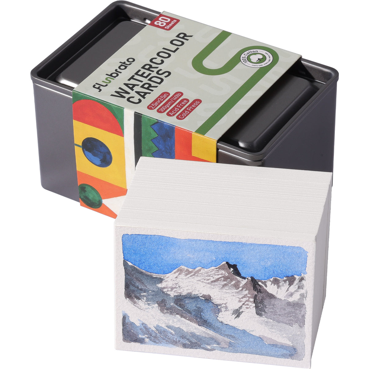 FLUNBRATO Watercolor Paper 2.5 x 3.5 Inch, 100% Cotton,Artist Grade