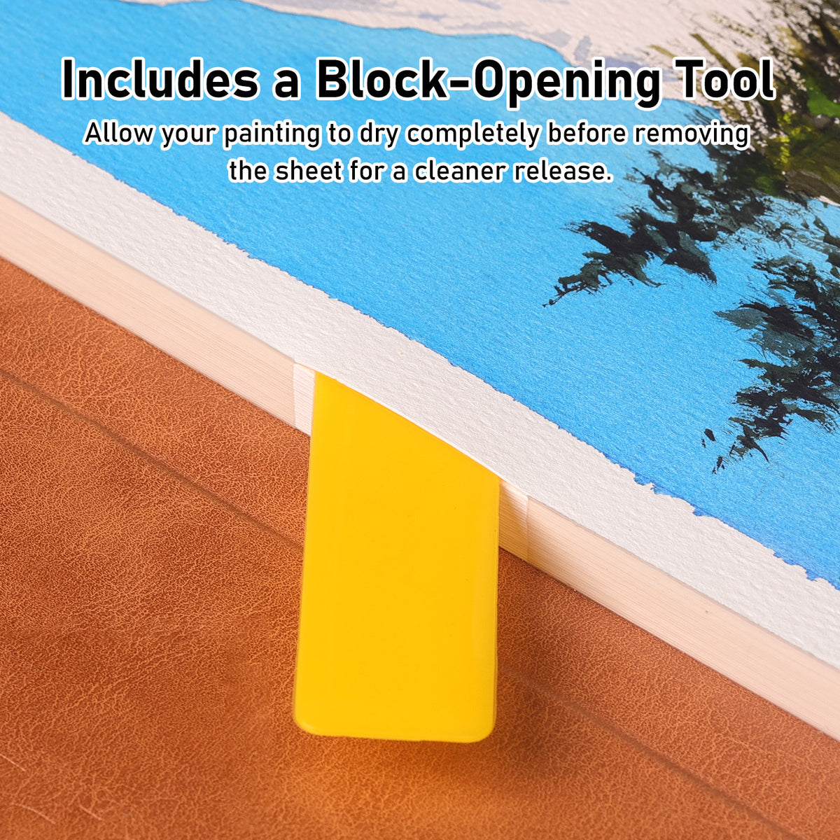FLUNBRATO Watercolor Paper Block 9 x 12 Inch, 100% Cotton Cold Press Paper | 24 Acid-Free Sheets