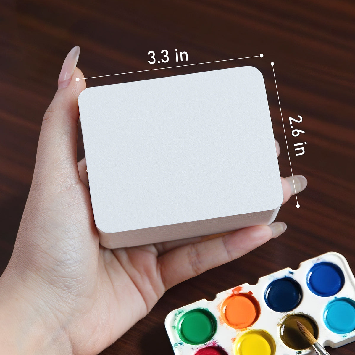 Flunbrato Mini Watercolor Sketchbook 80 Sheets, 2.6 x 3.3 Inch, 100% Cotton ,140LB 300GSM