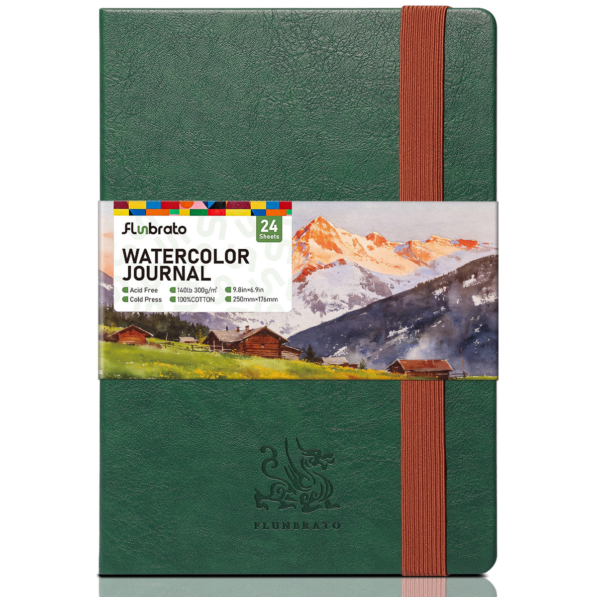 FLUNBRATO Artist-Grade Watercolor Sketchbook,100% Cotton, 6.9 x 9.8 in